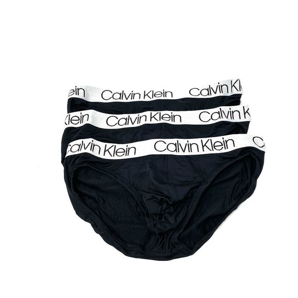 Calvin Klein Microfiber 3 Pack Hip Briefs Black Men's Underwear NP22110001 - Picture 13 of 13